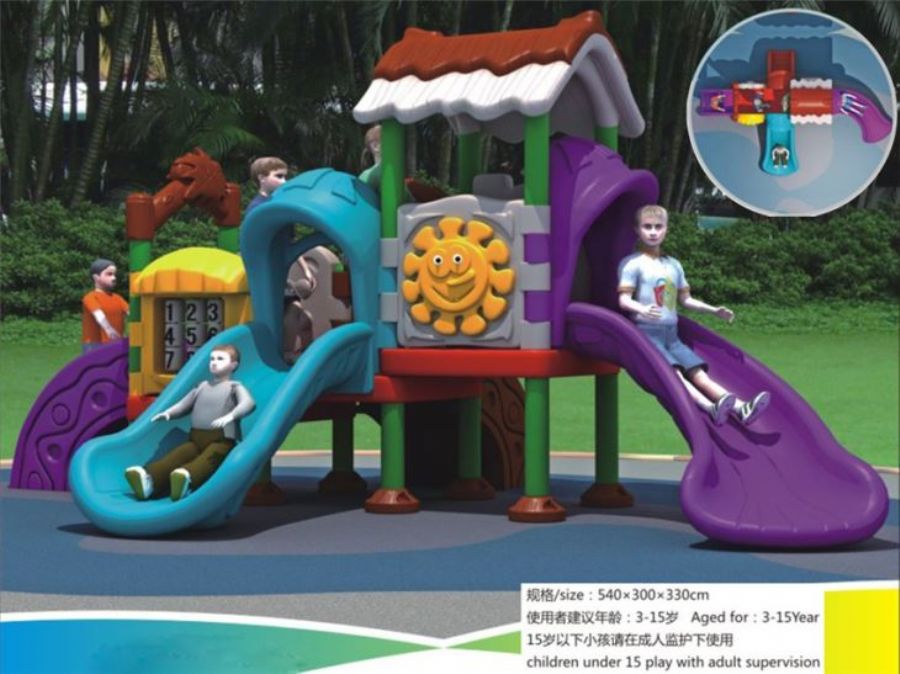 Kids Plastic Outdoor Playground Equipment Amusement Park Equipment Outside For Children